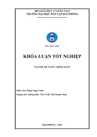 Khóa luận Hoàn thiện công tác kiểm toán khoản mục Doanh thu bán hàng và Giá vốn hàng bán trong kiểm toán Báo cáo tài chính do công ty TNHH Kiểm toán Việt Anh - Chi nhánh Hải Phòng thực hiện