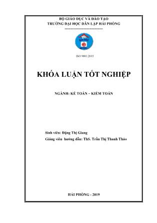 Khóa luận Hoàn thiện công tác kiểm toán khoản mục TSCĐ hữu hình trong BCTC do công ty TNHH Kiểm toán An Việt - CN Hải Phòng thực hiện