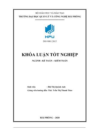 Khóa luận Hoàn thiện công tác kiểm toán vốn bằng tiền trong kiểm toán Báo cáo tài chính tại Công ty Trách nhiệm hữu hạn sản xuất Long Dương do Công ty Trách nhiệm hữu hạn Nexia Stt – Chi nhánh An Phát thực hiện