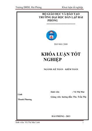 Khóa luận Hoàn thiện công tác kiểm toán vốn bằng tiền trong kiểm toán Báo cáo tài chính do công ty TNHH Kiểm toán và tư vấn kế toán An Phát thực hiện