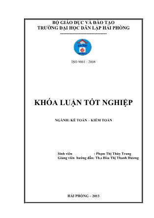 Khóa luận Hoàn thiện công tác lập và phân tích Bảng cân đối kế toán tại công ty TNHH MTV Đóng và Sửa chữa tàu Hải Long