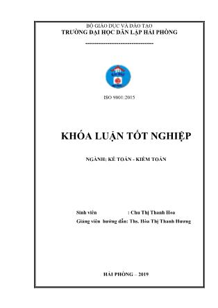 Khóa luận Hoàn thiện công tác lập và phân tích bảng cân đối kế toán tại Công ty Cổ phần Công nghiệp Điện Hải Phòng