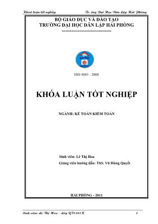 Khóa luận Hoàn thiện công tác tổ chức kế toán doanh thu, chi phí và xác định kết quả kinh doanh tại công ty Cổ phần Công nghiệp Việt Hoàng