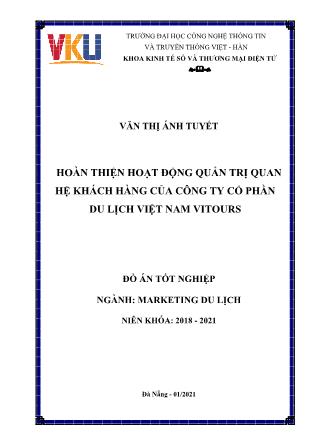 Khóa luận Hoàn thiện hoạt động quản trị quan hệ khách hàng của Công ty Cổ phần Du lịch Việt Nam Vitours