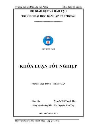 Khóa luận Hoàn thiện tổ chức công tác kế toán chi phí sản xuất và tính giá thành sản phẩm tại Công ty TNHH An Pha