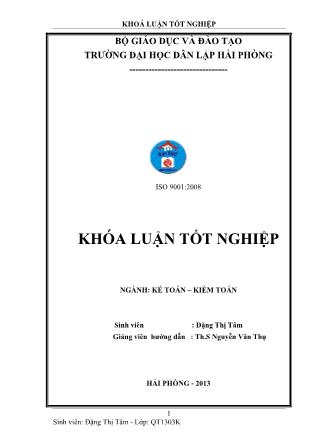 Khóa luận Hoàn thiện tổ chức công tác kế toán doanh thu chi phí và xác định kết quả kinh doanh tại Chi nhánh công ty TNHH thương mại Cửu Phú