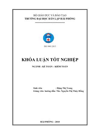 Khóa luận Hoàn thiện tổ chức công tác kế toán doanh thu, chi phí và xác định kết quả kinh doanh tại Công ty cổ phần vận tải biển Đức Thịnh