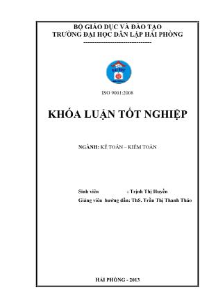 Khóa luận Hoàn thiện tổ chức công tác kế toán doanh thu, chi phí và xác định kết quả kinh doanh tại Công ty Cổ phần xây dựng số 3 Hải Phòng