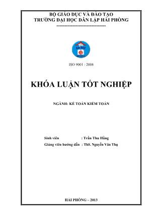 Khóa luận Hoàn thiện tổ chức công tác kế toán hàng tồn kho tại công ty Cổ phần thương mại và dịch vụ Sơn Bình