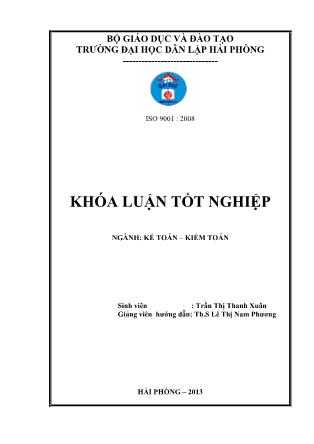 Khóa luận Hoàn thiện tổ chức công tác kế toán vốn bằng tiền tại Công ty Cổ phần Xây dựng và Thương mại Tuấn Hùng