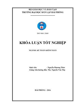 Khóa luận Hoàn thiện tổ chức công tác kế toán vốn bằng tiền tại Công ty cổ phần vận Đầu tư và phát triển Cảng Đình Vũ