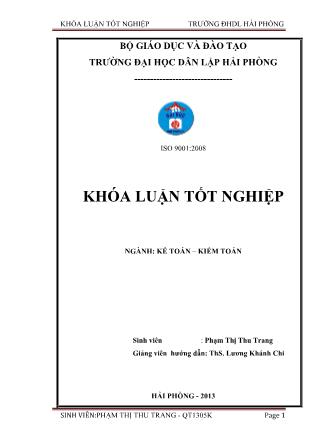 Khóa luận Hoàn thiện tổ chức kế toán chi phí, doanh thu và xác định kết quả kinh doanh tại Công ty cổ phần Thương mại TB 888