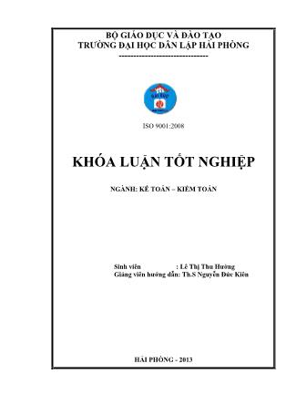 Khóa luận Hoàn thiện tổ chức kế toán chi phí sản xuất và tính giá thành sản phẩm tại công ty Cổ phẩn dược liệu và vật tư y tế Hải Phòng