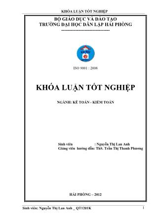 Khóa luận Hoàn thiện tổ chức kế toán doanh thu, chi phí và xác định kết quả kinh doanh tại công ty TNHH đóng tàu PTS Hải Phòng