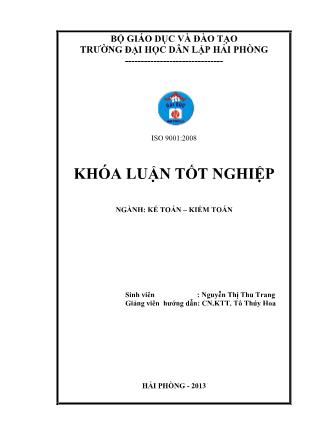 Khóa luận Hoàn thiện tổ chức kế toán doanh thu chi phí và xác định kết quả kinh doanh tại Công ty Cổ phần vật tư máy tàu thủy An Phú