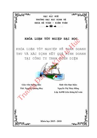 Khóa luận Kế toán doanh thu chi phí và xác định kết quả kinh doanh tại Công ty TNHH Kiên Diện