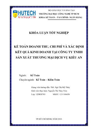 Khóa luận Kế toán doanh thu, chi phí và xác định kết quả kinh doanh tại Công ty TNHH Sản Xuất Thương Mại Dịch Vụ Kiều n