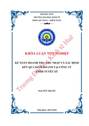 Khóa luận Kế toán doanh thu, thu nhập và xác định kết quả kinh doanh tại Công ty TNHH Tuyết Xù