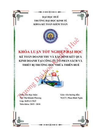 Khóa luận Kế toán doanh thu và xác định kết quả kinh doanh tại công ty cổ phần sách và thiết bị trường học Thừa Thiên Huế