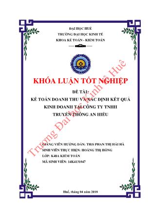 Khóa luận Kế toán doanh thu và xác định kết quả kinh doanh tại Công Ty TNHH Truyền thông An Hiếu