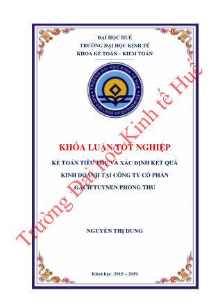 Khóa luận Kế toán tiêu thụ và xác định kết quả kinh doanh tại Công ty Cổ phần Gạch Tuynen Phong Thu