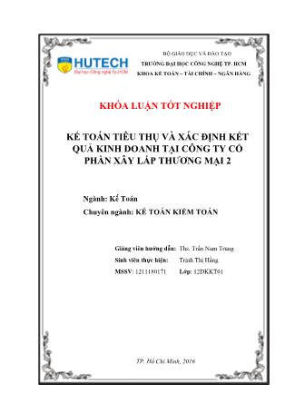 Khóa luận Kế toán tiêu thụ và xác định kết quả kinh doanh tại Công ty Cổ phần Xây Lắp Thương Mại 2