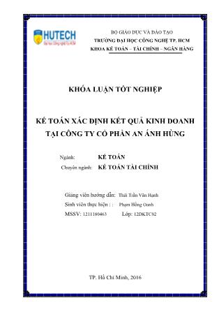 Khóa luận Kế toán xác định kết quả kinh doanh tại Công ty Cổ phần An Ánh Hùng