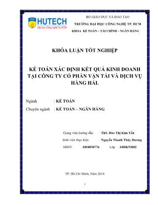 Khóa luận Kế toán xác định kết quả kinh doanh tại Công ty Cổ phần Vận tải và Dịch vụ Hàng Hải