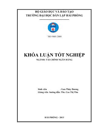 Khóa luận Một số biện pháp nâng cao chất lượng tín dụng Ngắn hạn tại Ngân hàng TMCP Ngoại thương Việt Nam - Chi nhánh Hải Phòng