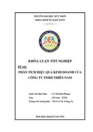 Khóa luận Phân tích hiệu quả kinh doanh của Công ty TNHH Thiên Nam