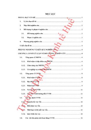 Khóa luận Phân tích hoạt động cho vay tiêu dùng tại Ngân hàng TMCP Công thương Việt Nam - CN Thừa Thiên Huế