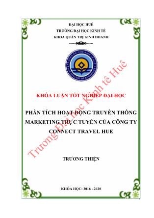 Khóa luận Phân tích hoạt động truyền thông marketing trực tuyến của công ty Connect Travel Hue