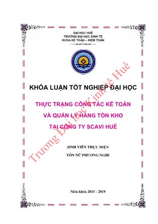 Khóa luận Thực trạng công tác kế toán và quản lý HTK tại Công ty SCAVI Huế