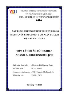 Tóm tắt đồ án Xây dựng chương trình truyền thông trực tuyến cho Công ty Cổ phần Du lịch Việt Nam Vitours