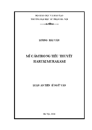 Luận án Mĩ cảm trong tiểu thuyết Haruki Murakami