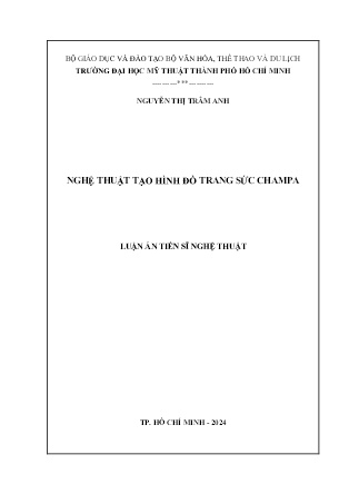 Luận án Nghệ thuật tạo hình đồ trang sức Cham-pa