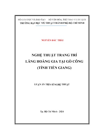 Luận án Nghệ thuật trang trí lăng Hoàng gia tại Gò Công (tỉnh Tiền Giang)