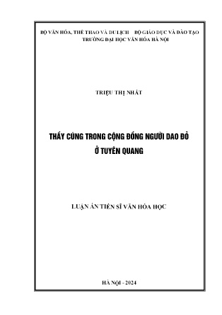 Luận án Thầy cúng trong cộng đồng người Dao đỏ ở Tuyên Quang